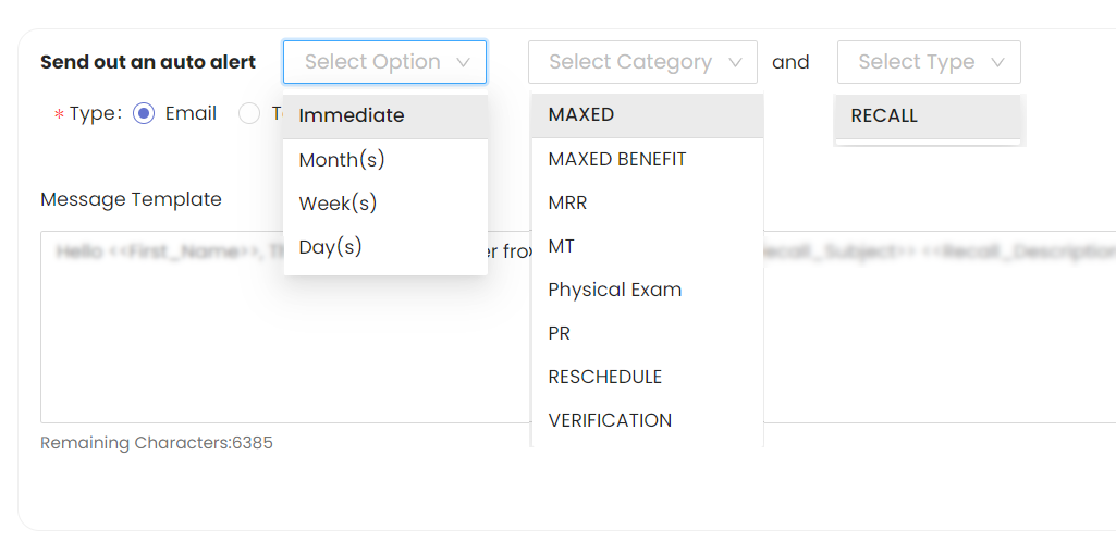 Create An Appointment Recall